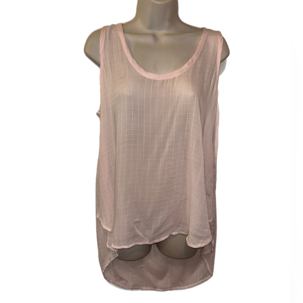 Cloth & Stone Light Pink Checkered Top